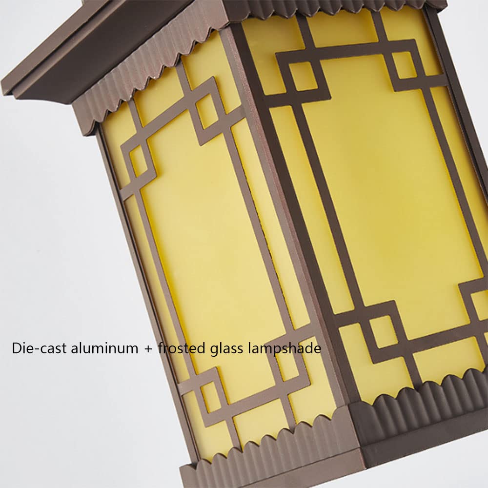 Lampy wiszące, chińska wodoodporna retro latarnia zewnętrzna żyrandol ogrodowy e27 kwadratowe japońskie metalowe lampy wiszące w stylu vintage korytarz alejek oświetlenie ganku