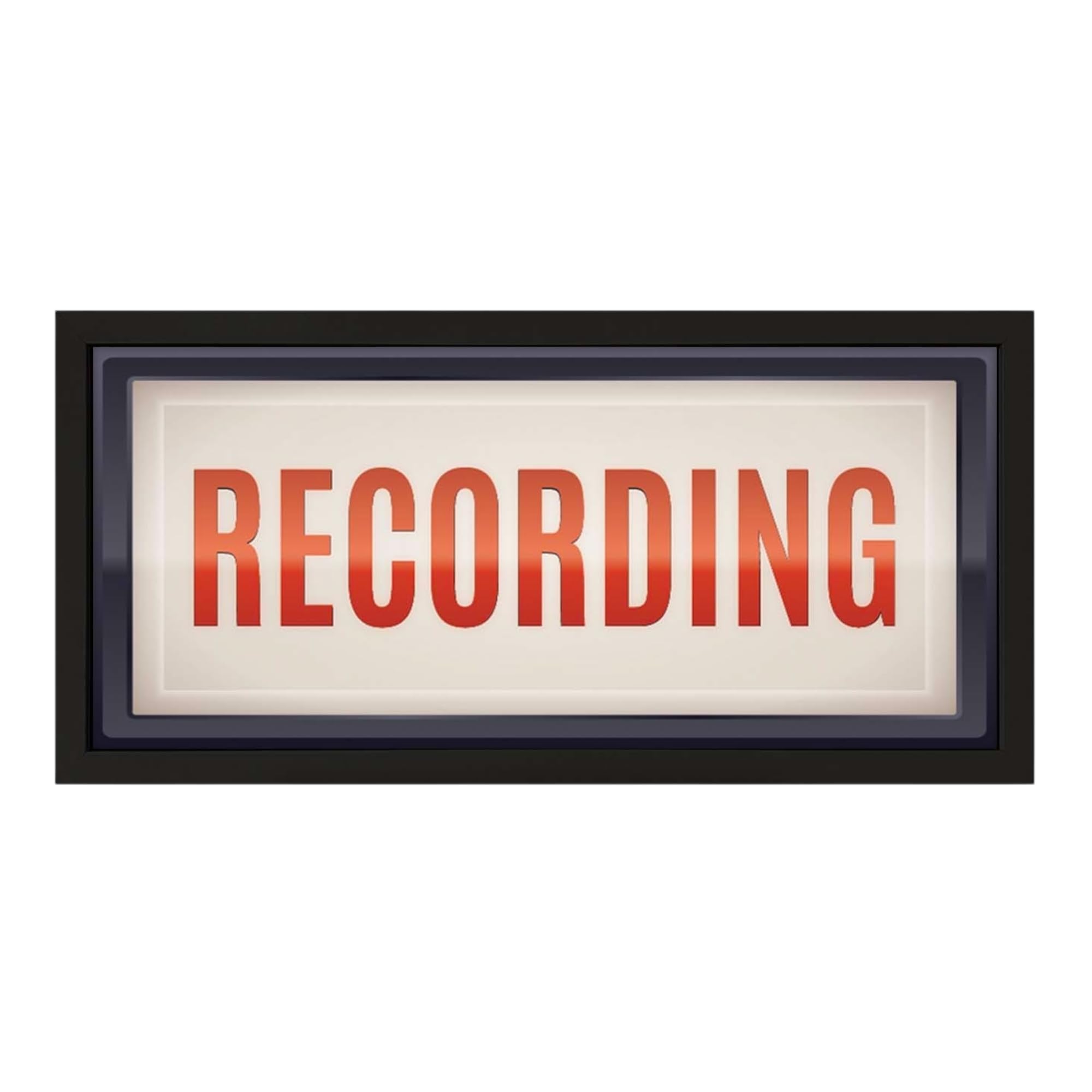 Echo Three Black Wall Art Framed Print Recording Sign | Do Not Disturb Room Signage | Large Wide Retro Sound Studio Design | On Air Dj Social Media Influencer Gift | Display For Podcasters And Music Artists