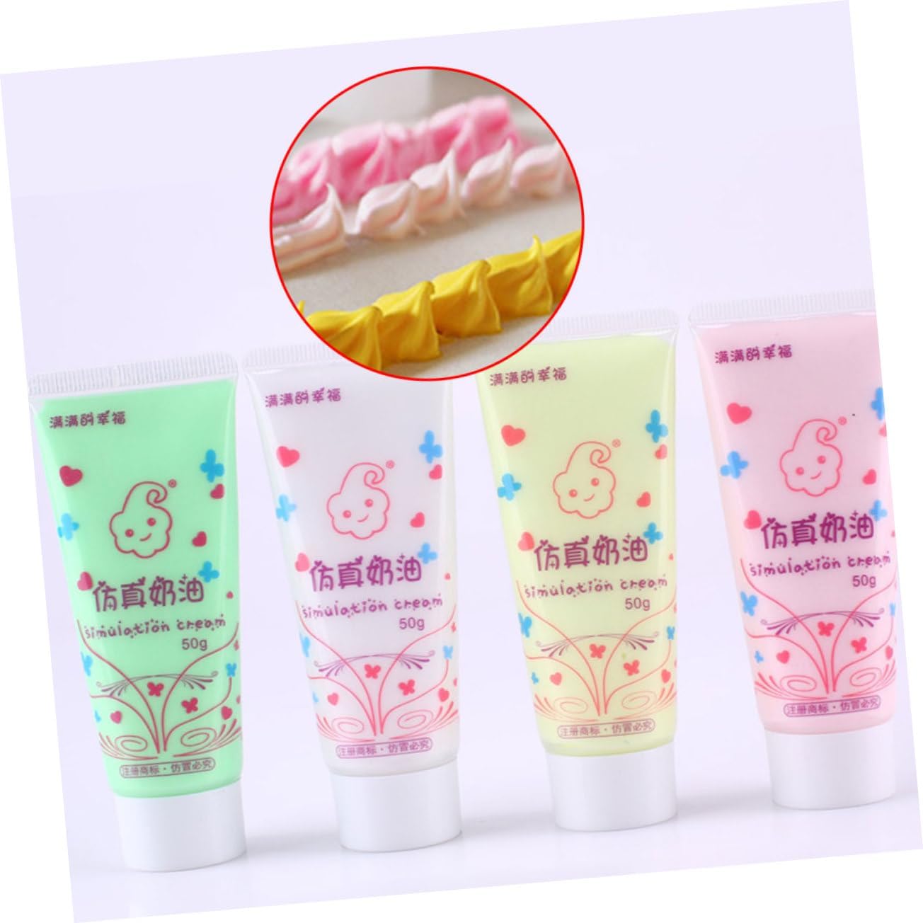 HOMSFOU 22PCS Simulation Cream Glue Set for DIY Phone Case Crafts Kawaii Colors Easy to Use for Art Decoration and Creative Projects Random Color