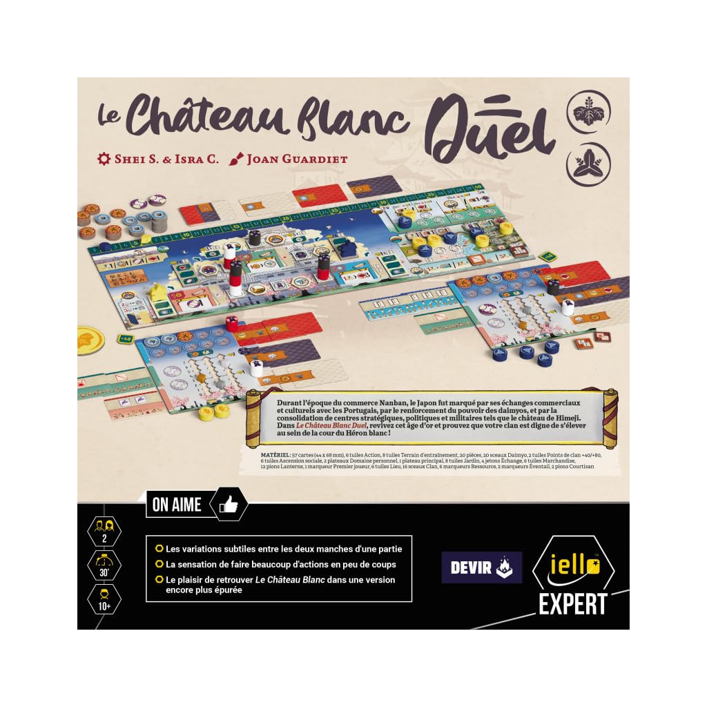 IELLO Le Château Blanc Duel - Strategic Board Game for 2 Players, Blue, White and Green, 25 cm x 25 cm x 0.1 cm - Image 3