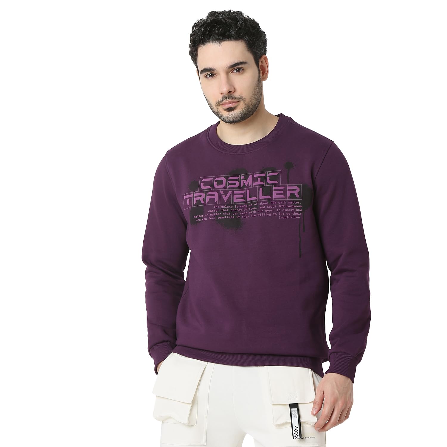 spykar Men Full Sleeve Slim Fit Wine Casual Sweatshirt-picture-23