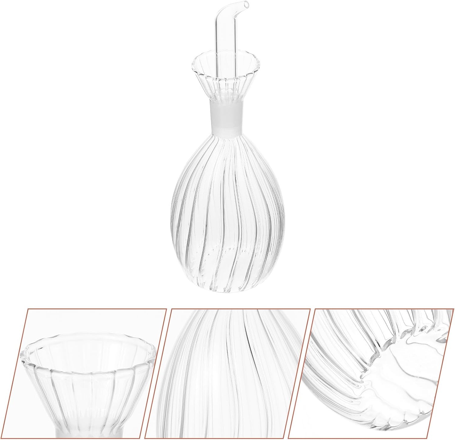 Leak-proof Glass Oil Bottle 250ml Condiment Container and Soy Sauce Kettle for Kitchen Cooking and Salad Dressing