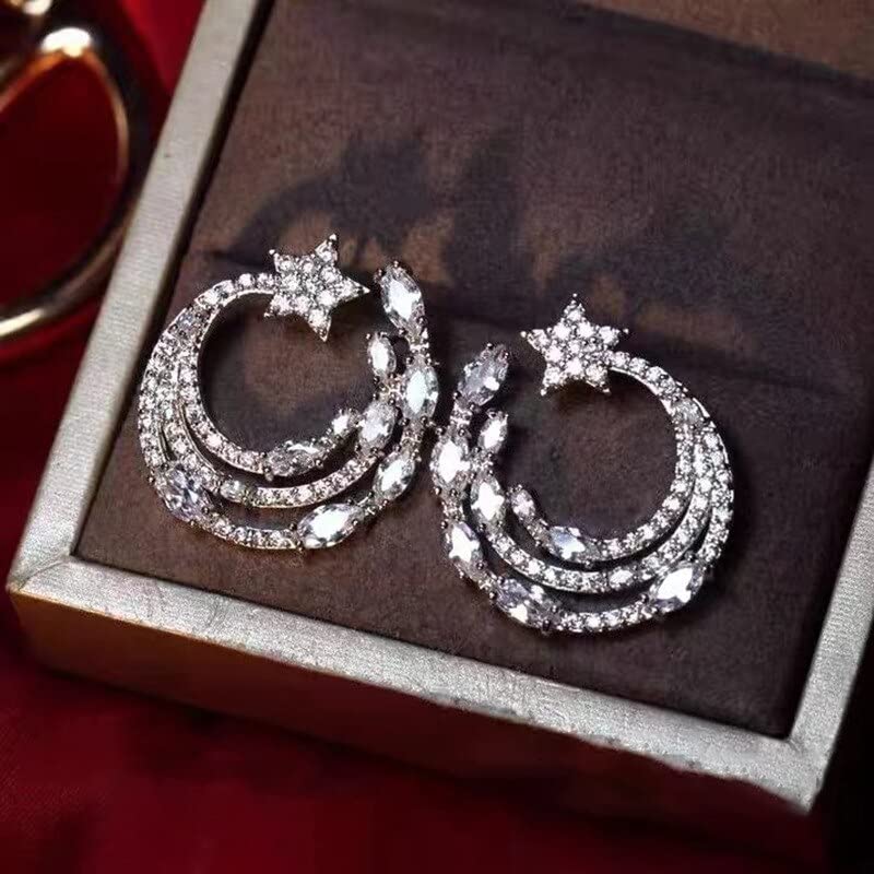 Boucles d'oreilles pendantes argent 925 cadeau de fiançailles