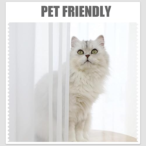 Miniatura 6 de LOYOLADY Cortinas negras con cenefa, 2 paneles de cortina de cocina, cortinas traslúcidas para ventana pequeña, para dormitorio, 52 pulgadas de