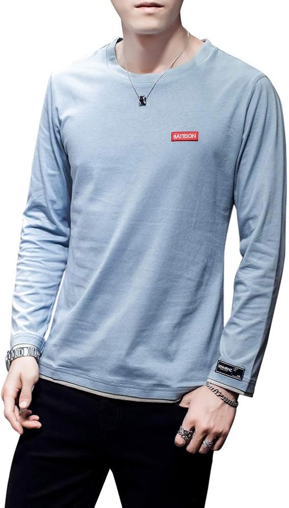 Amazon Followdream 秋服 メンズ Tシャツ 長袖 カットソー カジュアル トップス クルーネック 綿 薄手 ゆったり スポーツ シンプル おしゃれ ファッション 柔らかい 軽い おおきいサイズ Tシャツ カットソー 通販