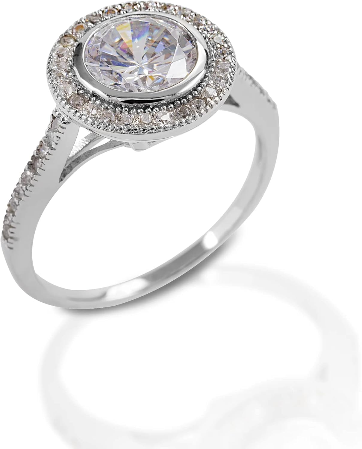 Kelly Herd Wide Ring with Cubic Zirconia Stones | Sterling Silver Jewelry for Women | Engament | Wedding