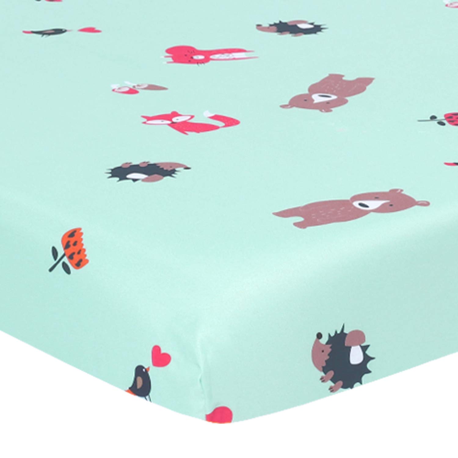 Interior Trends Ultra Soft Breathable Hypoallergenic Printed Baby Crib Fitted Sheets for Boys and Girls (Crib Sheet, Woodland Critters)