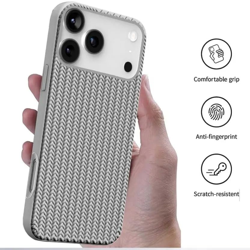 Image of Compatible with iPhone 17 Pro | Premium Textured Microfiber Candy Protective Case | Shock-Absorbing Back Cover with Enhanced Camera Guard (Gray)