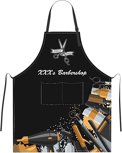 Delantal de peluquería personalizado para hombres y mujeres, delantal de peluquería personalizado con bolsillos, delantal personalizado para el