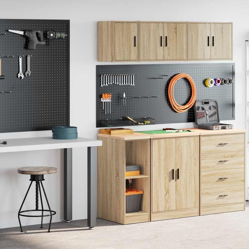 INLIFE Garagenschränke 2 STK. Sonoma-Eiche Holzwerkstoff,Wirtschaft & Industrie,Gewerbliche Lagerung,Industrieschränke,Braun,22.25 KG,3328262