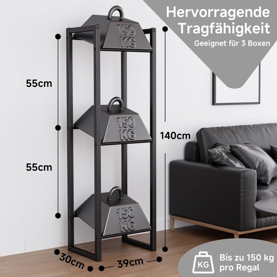 Schmales Getränkekistenregal 3 Kisten, 39x30x140 cm Stabiles Getränkeregal trag. 350KG, Platzsparendes Metall Wasserkistenregal Bierkistenregal mit Verstellbaren Füßen, Kistenregal für Küche, Bar