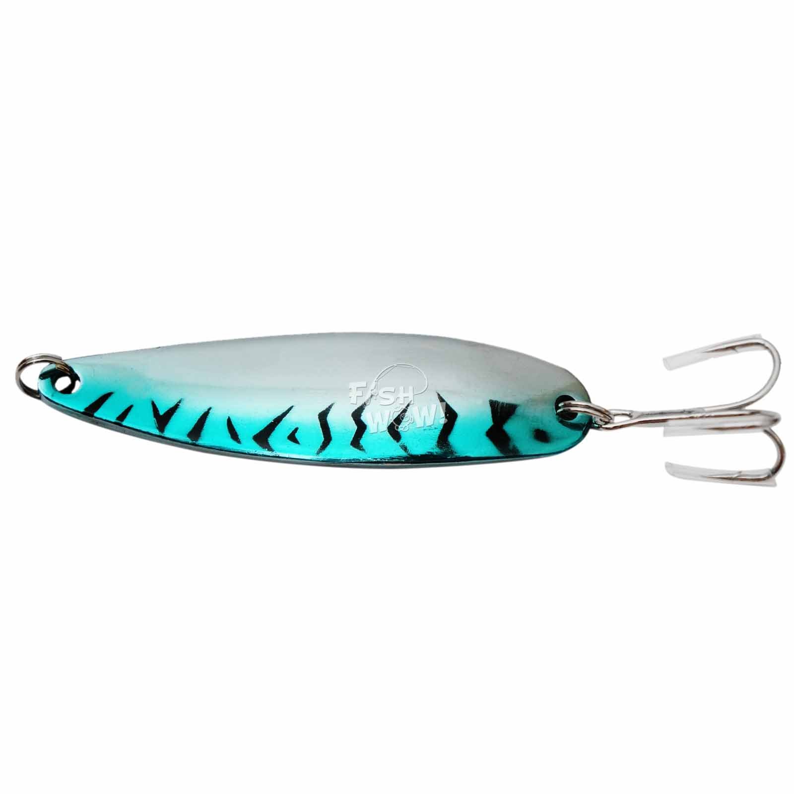 6pcs Set 2oz 6inch Fishing Spoons with a Treble Hook Blue Mackerel & Green Mackerel - Fish WOW!