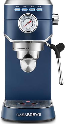 CASABREWS Máquina de café expreso de 20 bares, cafetera profesional de espresso con espumador de leche, máquina de café expreso con tanque de agua