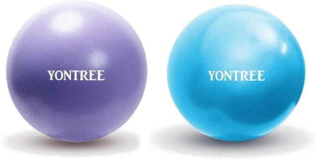 Yontree 2 Pack Soft Pilates Ball, 22-25cm Small Exercise Ball for Yoga, Pilates, Abdominal Workouts, Shoulder Therapy, Core Strengthening (Home & Gym & Office)