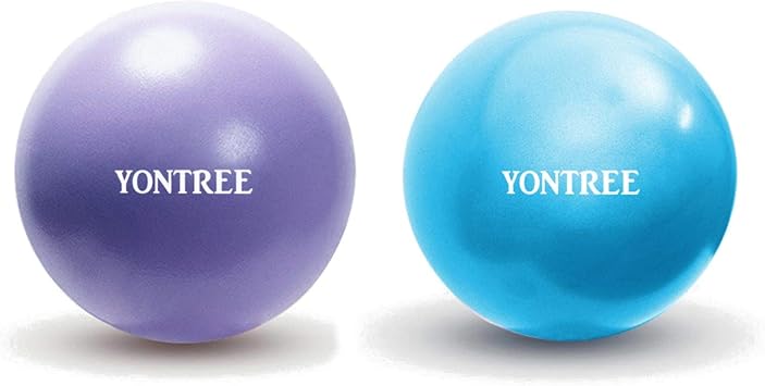 Yontree 2 Pack Soft Pilates Ball, 22-25cm Small Exercise Ball for Yoga, Pilates, Abdominal Workouts, Shoulder Therapy, Core Strengthening Home & Gym & Office