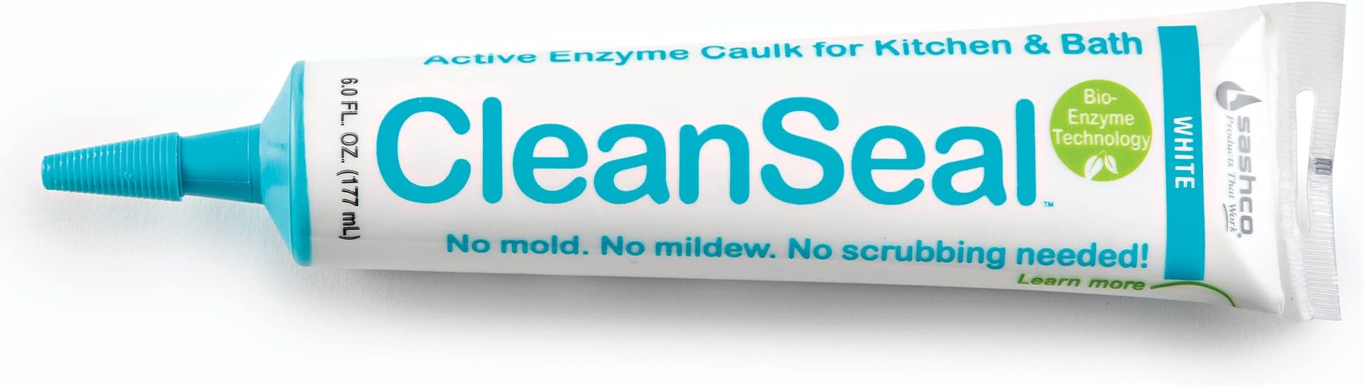 Clean Seal Active Enzyme Caulk, Kitchen & Bath, White, 6oz. (Pack 1)