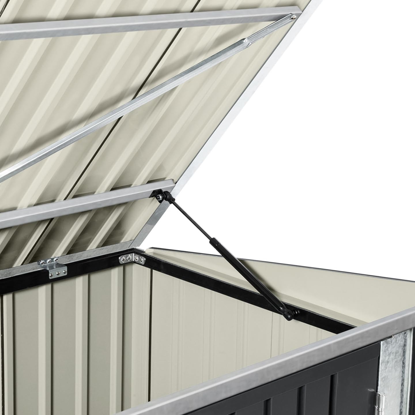 Abri de Jardin en Métal Verrouillable Multi-Rangement pour Vélos, Outils et Poubelles