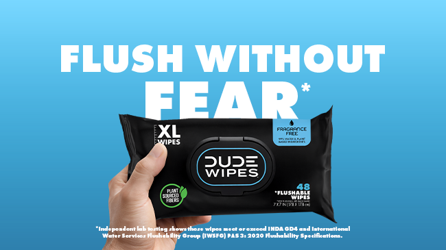 DUDE Wipes Mint Chill Flushable Wipes - Extra-Large Adult Wet Wipes - 6 Pack (288 Count) - Infused with Tea Tree Oil, Vitamin E, and Aloe - Septic and Sewer Safe