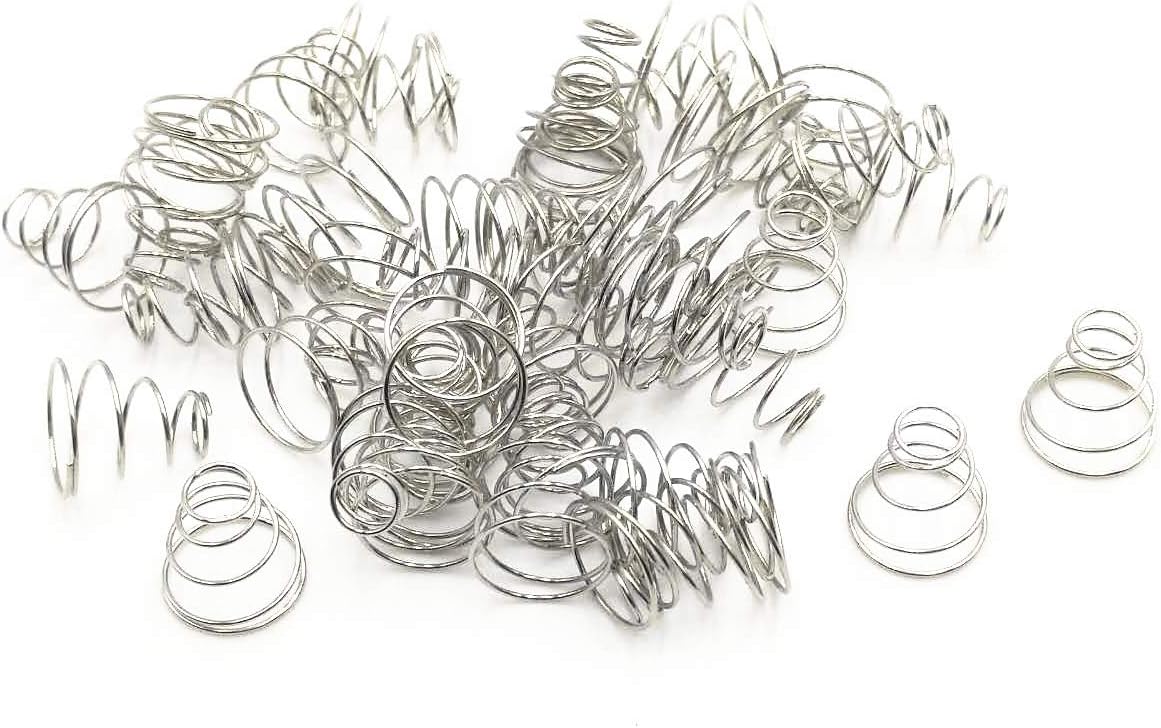 Metal Taper Conical Compression Spring Silver Tone 11x5.5x11mm 50 pcs