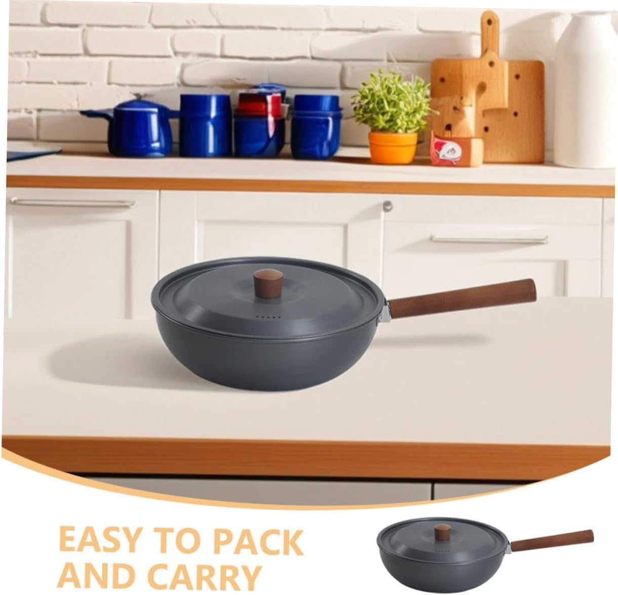 Sturdy Aluminum Alloy Outdoor Frying Pan Even Heat Distribution for Cooking Essential for Camping Cooking Pot