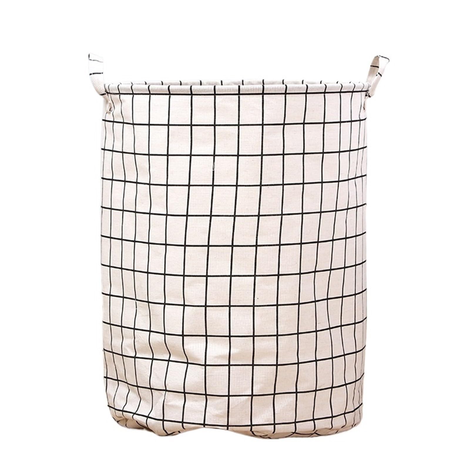 Round Dirty Clothes Basket Portable Fabric Laundry Hamper Foldable Multifunctional Storage Bucket Sundries For Bedroom(Color2)