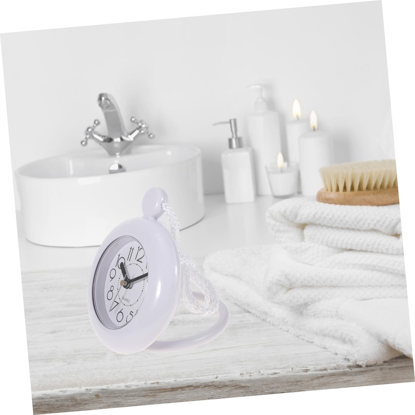 TIDTALEO Waterproof Bathroom Wall Clock Wall Hanging Clock Home Decor Non-Battery Operated Splash Resistant Shower Bathroom Use
