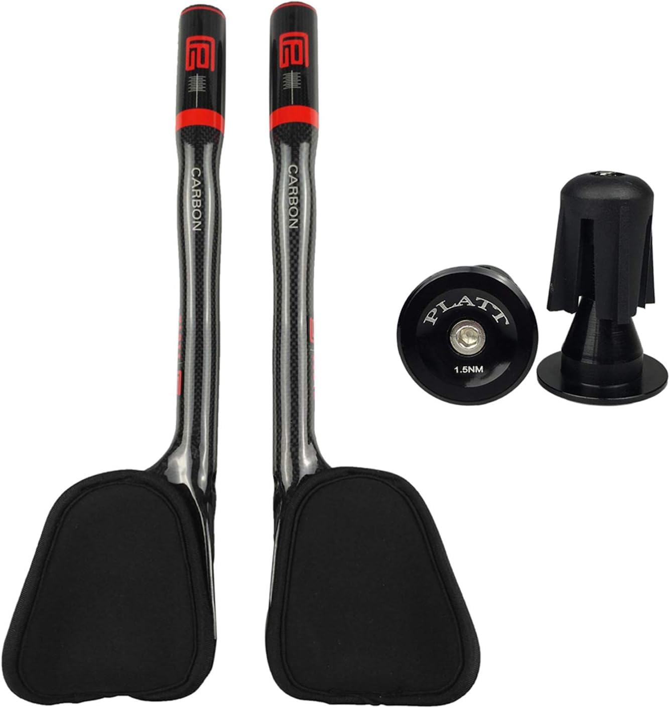 PLATT Guidon de vélo 31,8 en carbone, guidon aérobar pour course/triathlon, prolongateur de guidon Tri Bar, 3K brillant