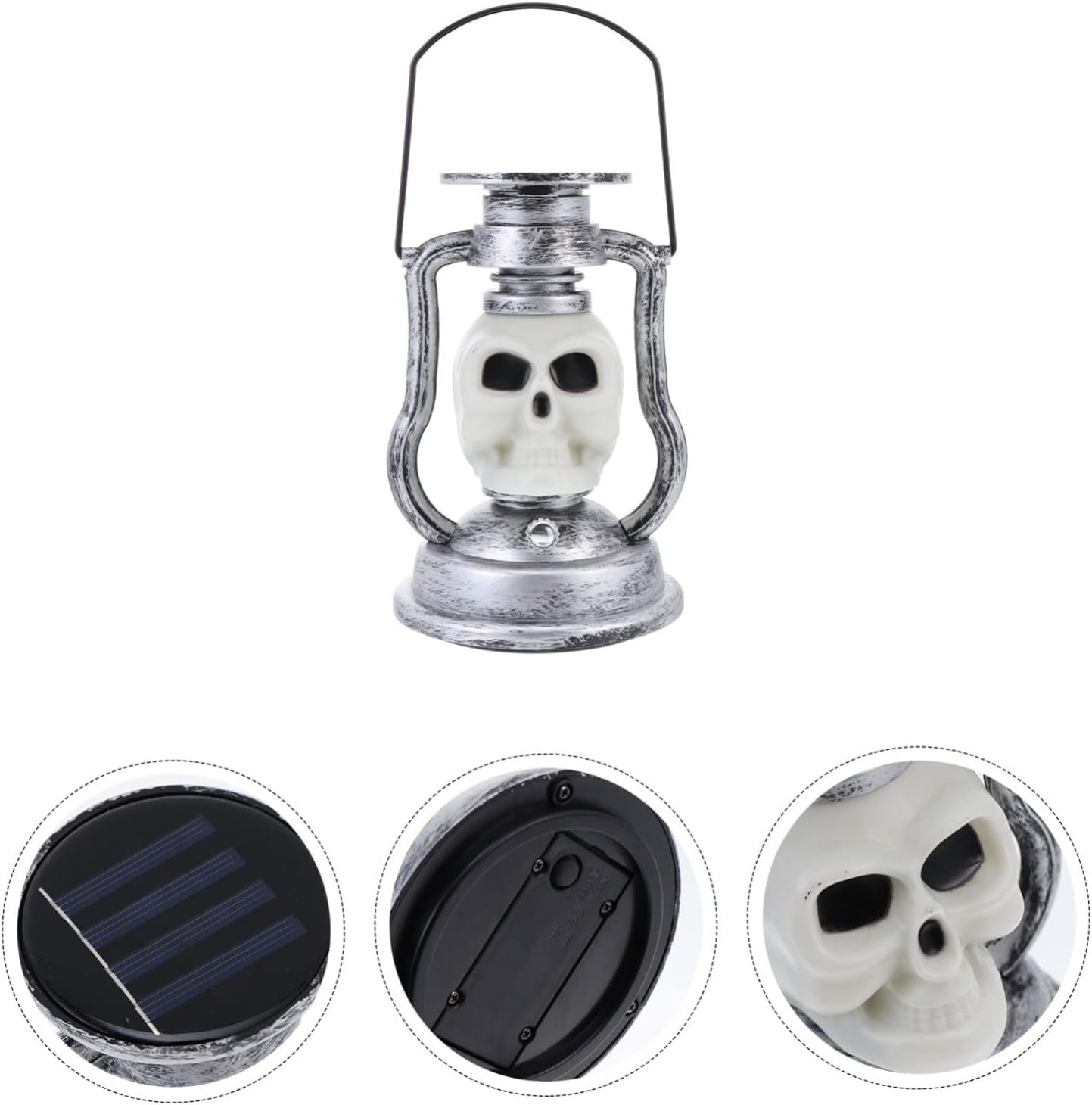 DOITOOL 1pc Solar Skull Lantern Halloween Decoration Light Vintage Style Night Light for Parties for Use Lightweight Design