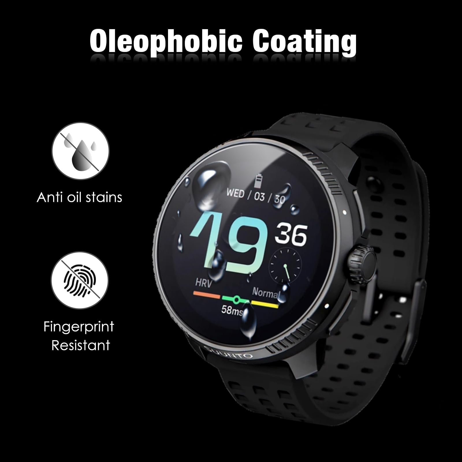 IVoler 4 Pezzi Vetro Temperato Per Suunto Vertical – Pellicola Protezione Schermo 9H, Anti Graffio, Anti Impronta, HD Trasparente, Facile Applicazione, Senza Bolle - 3