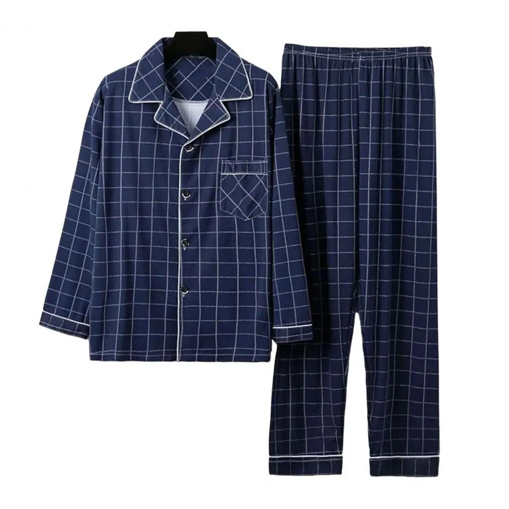 Ensemble de vêtements de détente à carreaux rayés doté d'un revers coloré et simple boutonnage