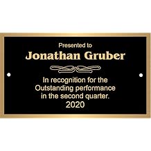 Personalized 3.5" x 6.5" Black & Gold Brass Plate - Custom Engraved Name Plate Sign for Awards, Plaques & Trophies - Ships From USA