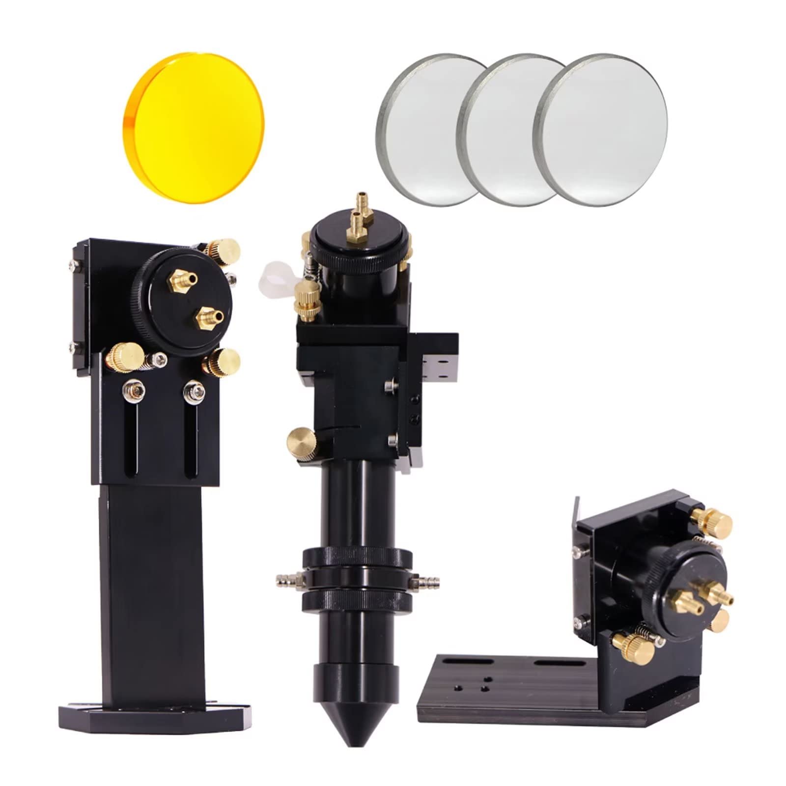 Set di Testine Laser CO2 Raffreddate ad Acqua Con 1 PZ Lente di Messa A Fuoco Dia.25mm FL50.8mm e 3 PZ Cu/Specchio di Rame Dia.30mm per Laser Engraver Cutter Macchina