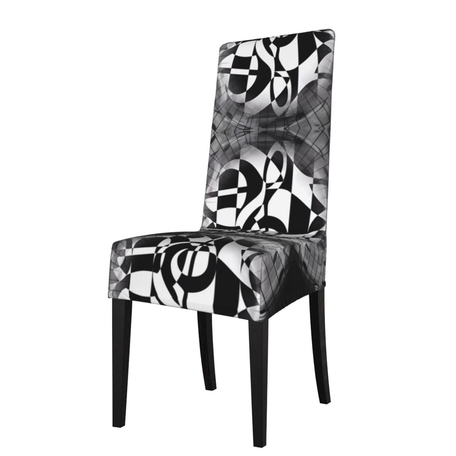 YYHHAOFA Musical Theme Music Clefs Prints Protection Cover for Dining Chair - Stretch Slipcovers, Easy Refresh for Your Dining Room & Event Decor