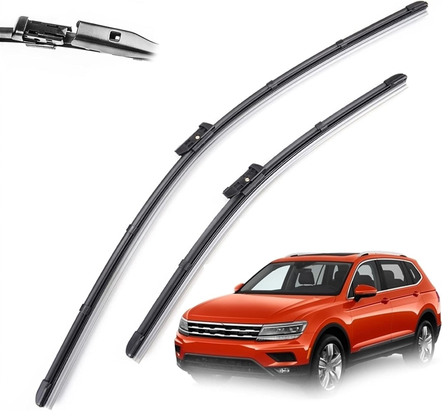 RESKIU Car Front Windshield Wiper Blade Set Replacement for VW Tiguan MK2 2020 2019 2018 2017, All Season Windscreen Wipers Quiet Easy Installation