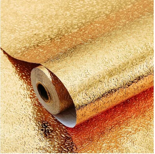 SARVATRAY foil adhesive fire free paper, wall stickers oil proof heat resistant, wallpaper for kitchen, oil proof wallpaper for kitchen wall, self adhesive stickers, kitchen backsplash wallpaper (2 M Golden Curly C) (B0BPHFQ5MJ) Amazon Price History, Amazon Price Tracker