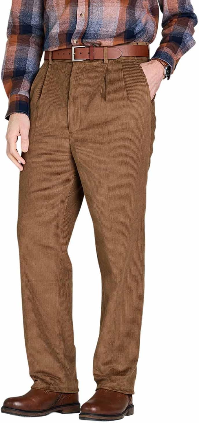 Chums Men's HIGH-Rise Pants Luxury Cotton Corduroy Trousers - Image 4