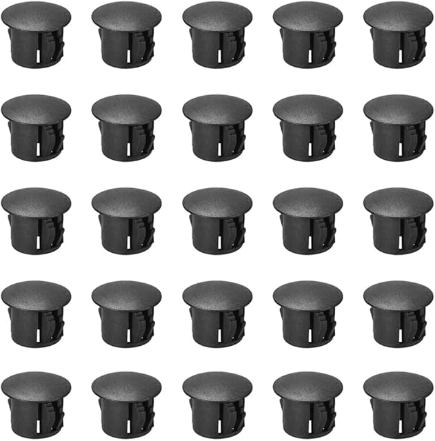 Screw Caps for Push-In Screw Covers Round Furniture Cover Caps Plastic White Cover Plugs for Pot Bore Caps for Drilling - black - 5cm