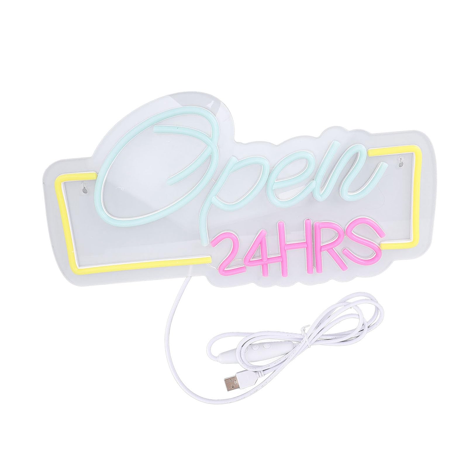 Otwarty 24-godzinny Znak Neonowy, Znak LED o Regulowanej Jasności,