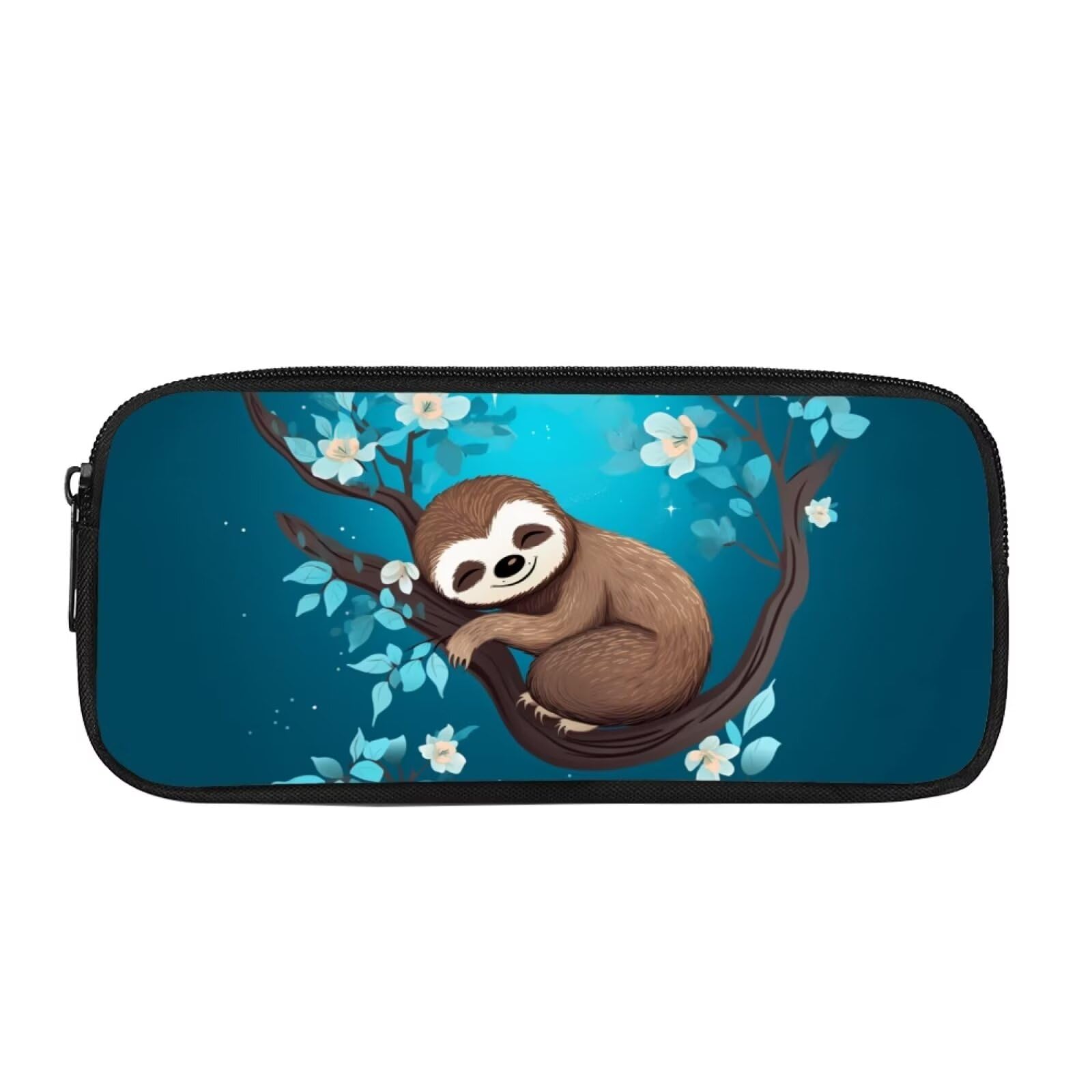 Showudesigns Flower Sloth Pencil Case Cutee Pencil Pen Pouch Bag High Storage Case Seconday School College Office Organizer for Student Teens Girls Adults โ image 1