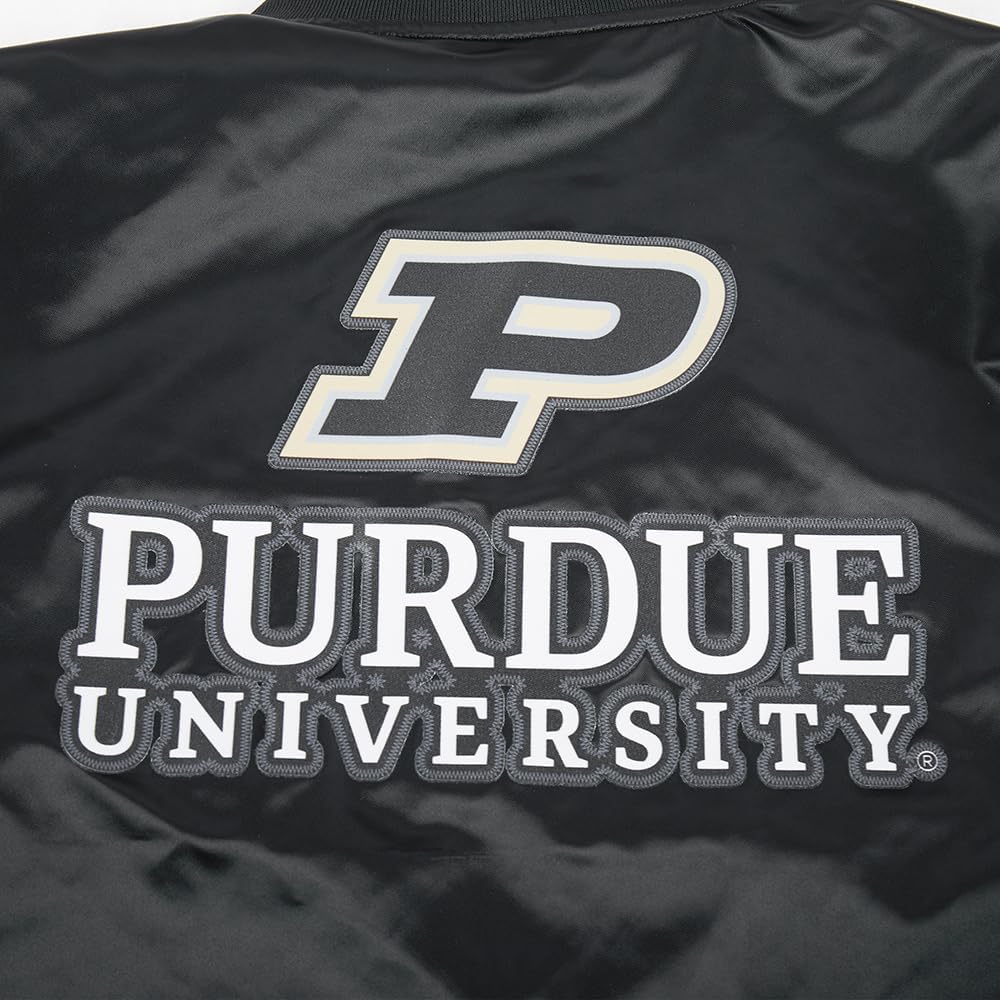 Pro Standard Womens College Purdue University Classic Essentials Satin Jacket Black L - Image 5