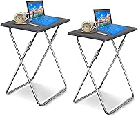 Vista 15 de Garden 4 you Mesa plegable para TV, mesa de comedor para TV con parte superior de MDF resistente, bandejas de comedor para sala de estar sin Negro