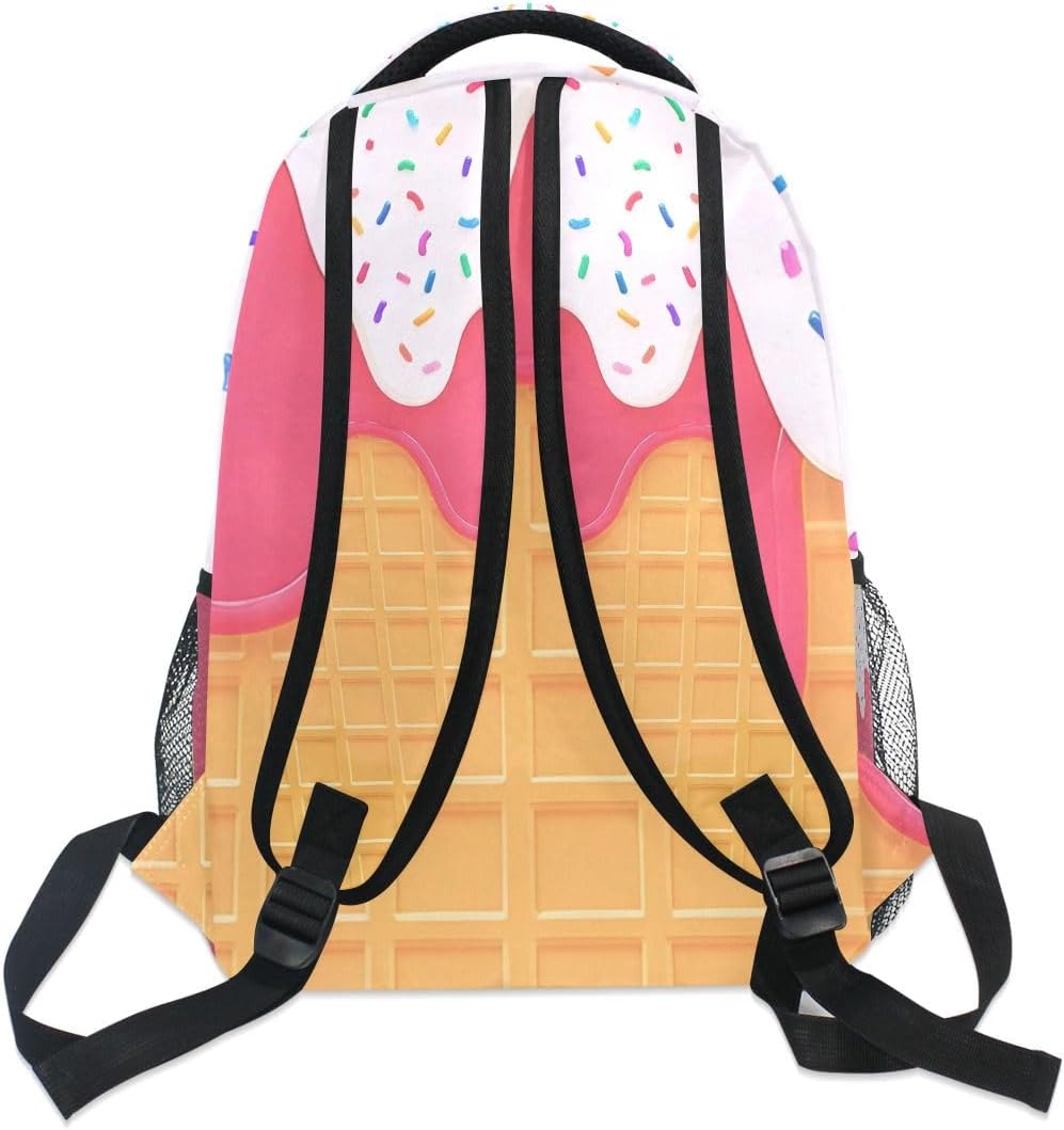 Bookbags Laptop Backpack for High School Men Colorful Sweet Ice Cream Travel College Work Casual Daypack Teens Customed