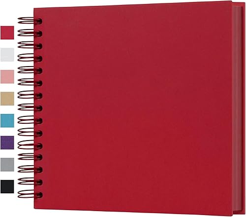 Miniatura 40 de potricher Álbum de fotos para scrapbook DIY de 8 x 8 pulgadas, 80 páginas, papel kraft grueso en blanco amarillo, libro de recuerdos para bodas