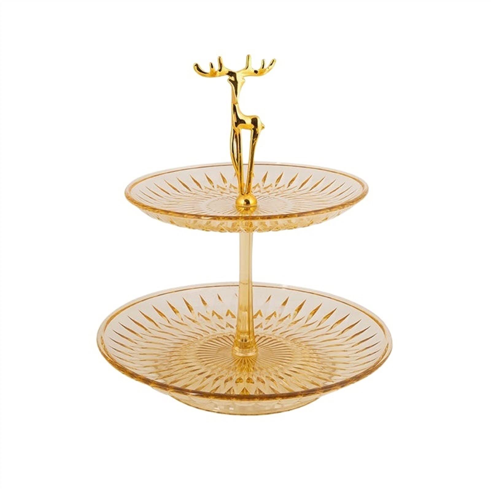 GTHTUHFD Fruit Double-Layer,Three-Layer Plate Snack Afternoon Tea Dessert Light Luxury Multi-Layer Household Candy Plates,Fruit Bowl,Two Tier