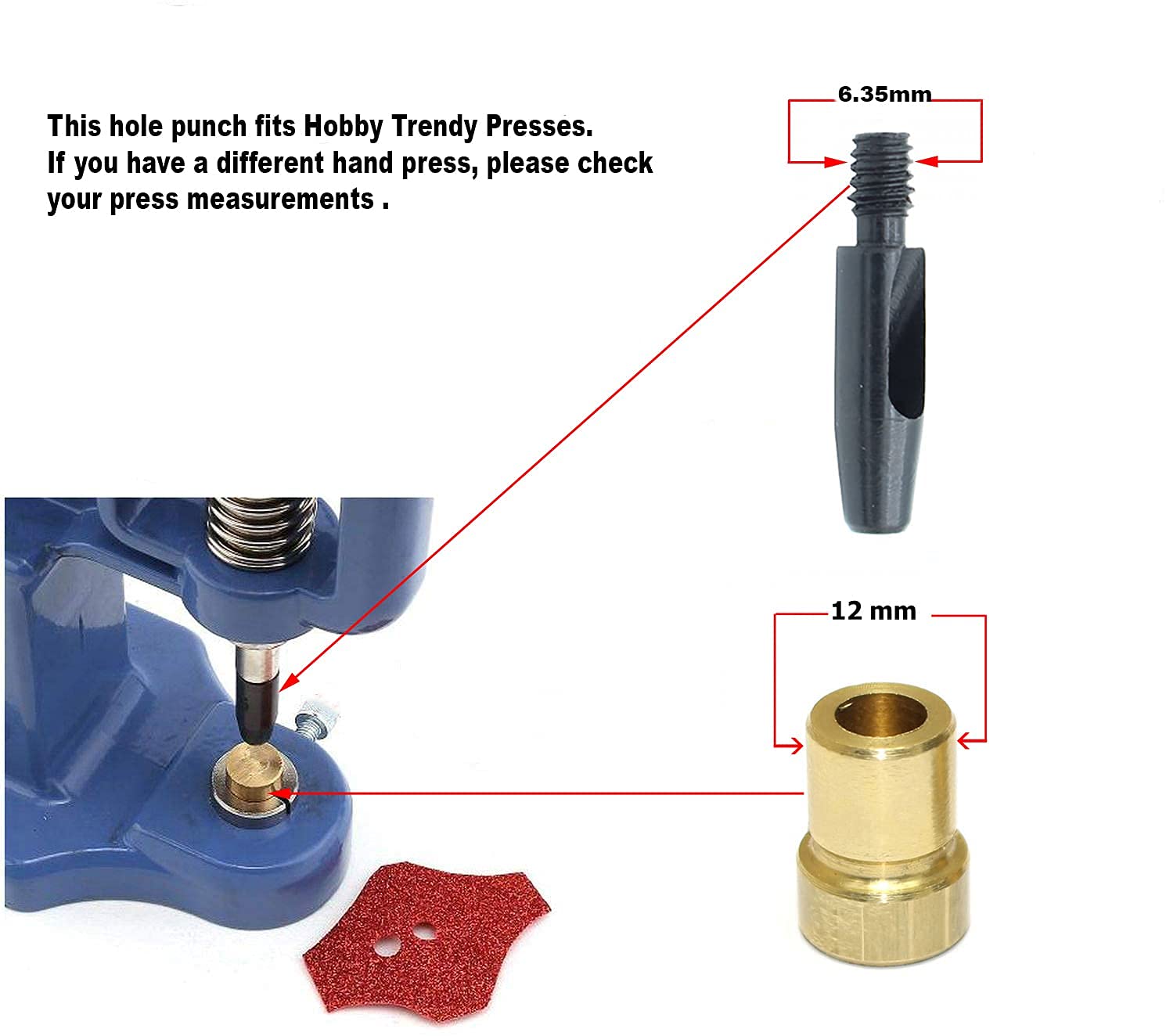 Hobby Trendy Circle Shaped 4mm Hole Punch for Manual Hand Press Machine