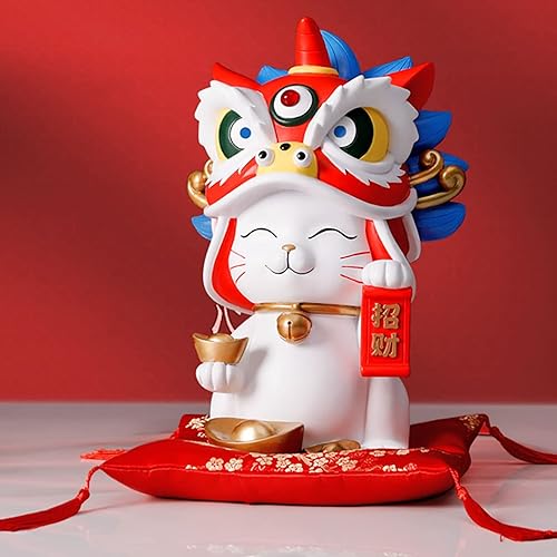 BIMANI Alcancía para adultos banco de dinero para niños tarro de contador de monedas alcancía de gato de la suerte baile de león gato de la suerte