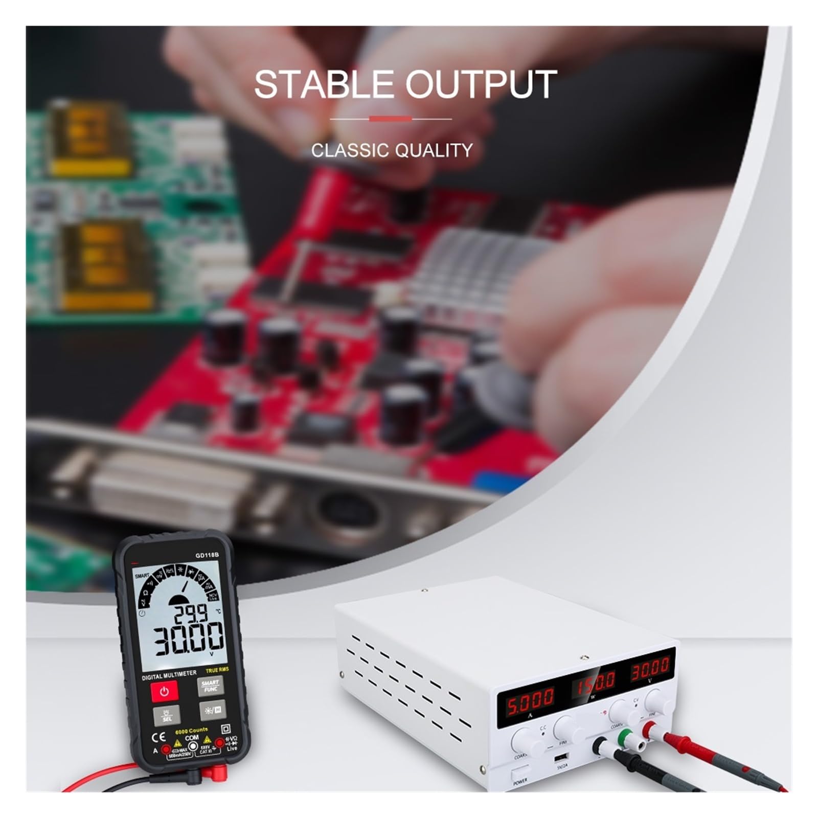 Cyfrowy regulator napięcia USB Zasilacz prądu stałego Regulowany stabilizator Laboratorium przełączające źródło ławki Łatwa Precyzyjna Regulacja(60V 5A White)