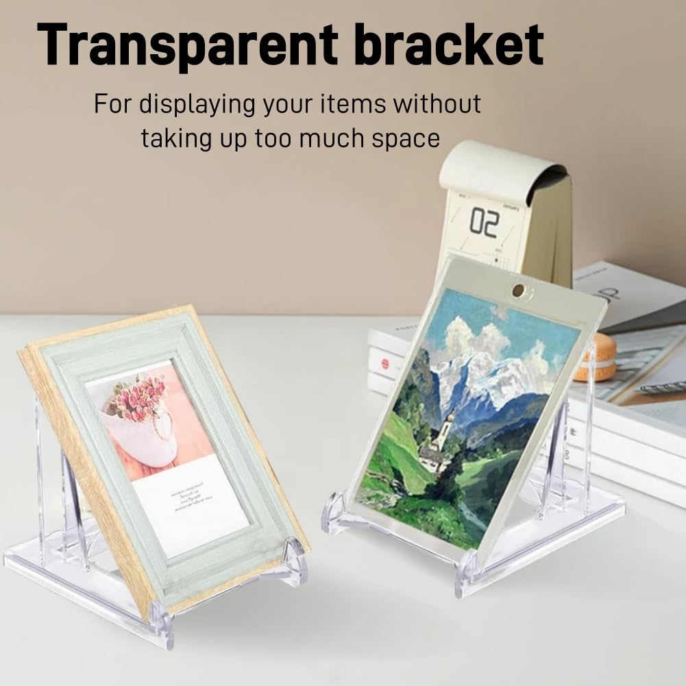 12 PCS Support De Présentation Réglable Transparent Supports De Plaque Affichage En Plastique Chevalets Transparents Présentoir De Livre Pour Menu Publicite Assiette Photo 92208021