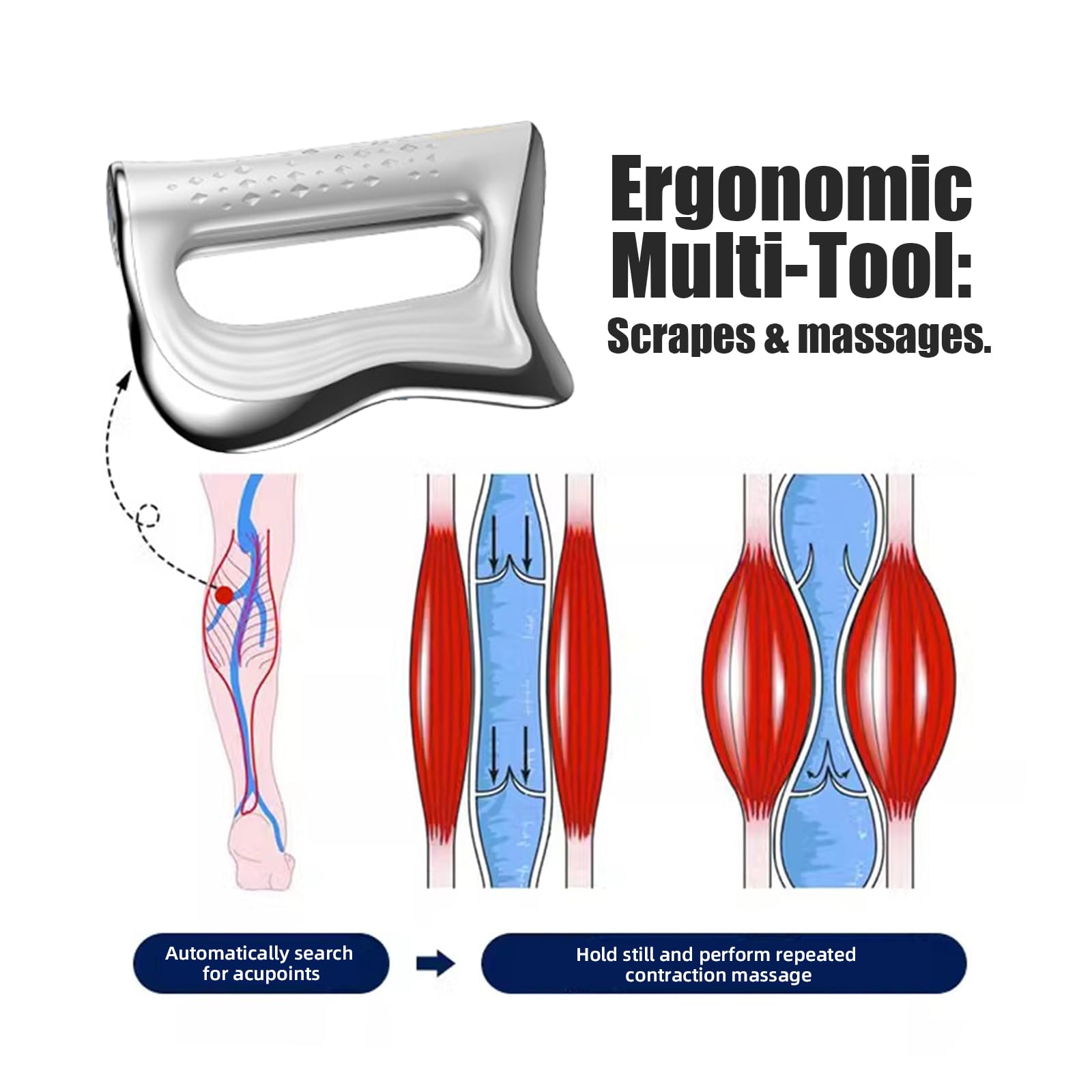 Couteau électrique de relaxation musculaire - Outil de massage multifonctionnel - Couteau électrique pour fascia - Couteau de relaxation musculaire - Grattoir électrique pour massage fascial,