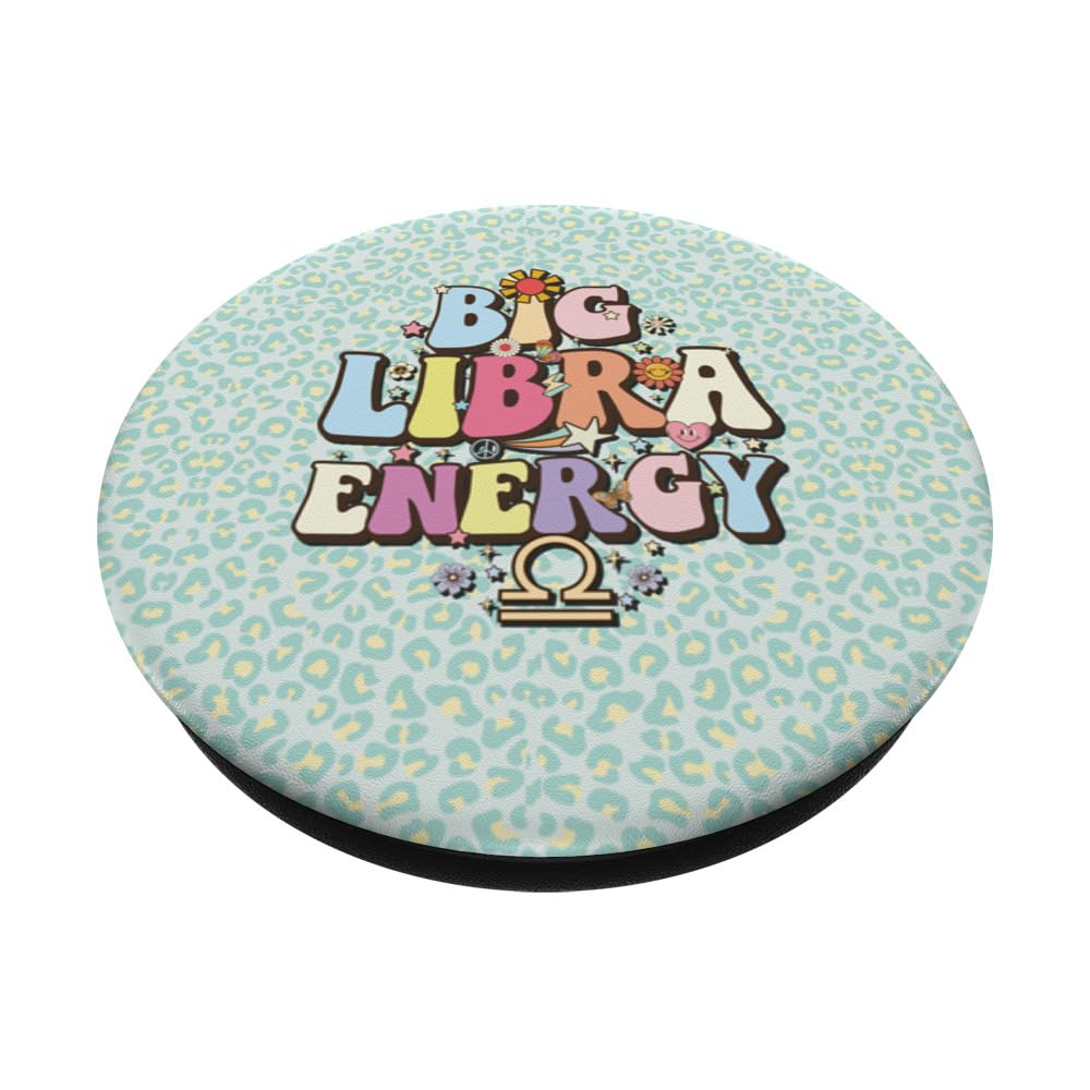 September to October birthday groovy Retro Libra Zodiac sign PopSockets Standard PopGrip